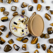 Load image into Gallery viewer, Energy Protection Candle with Herbs and Gemstone