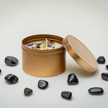 Load image into Gallery viewer, Energy Protection Candle with Herbs and Gemstone