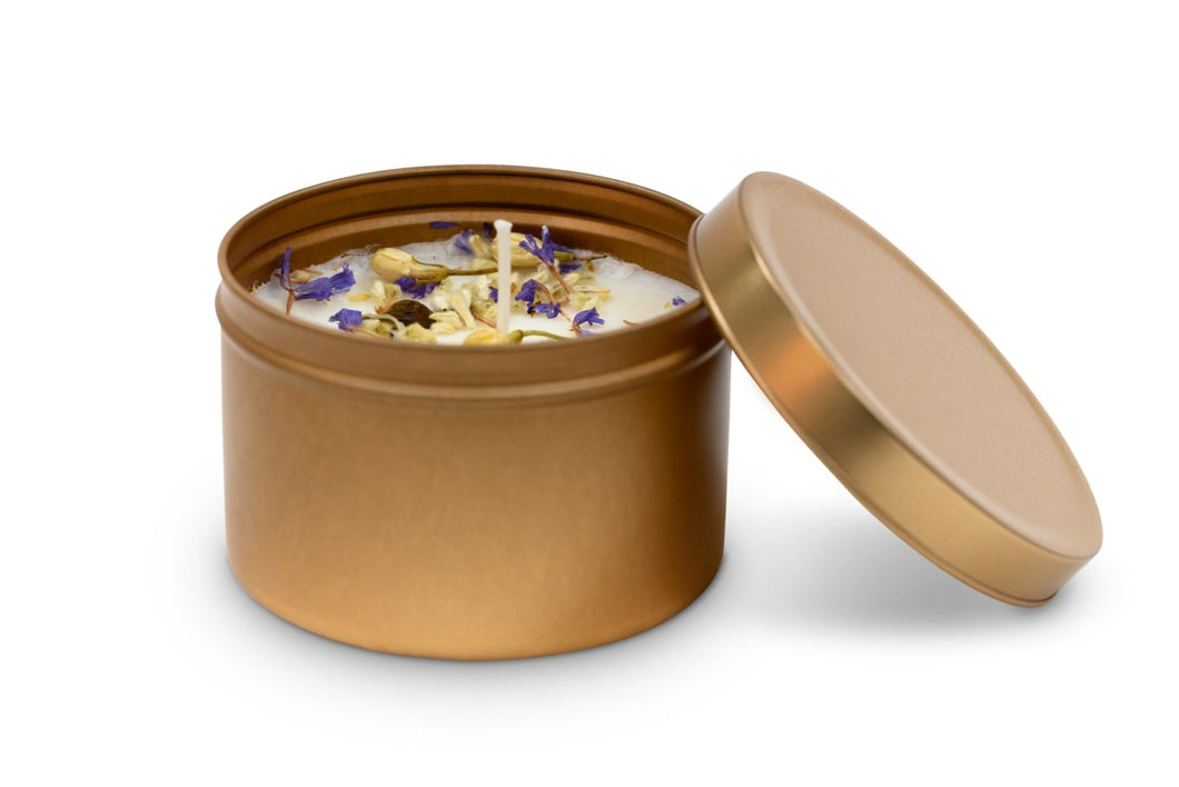 Essential Oil Infused Energy Candle with Crystals & Herbs