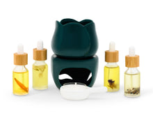Load image into Gallery viewer, Green and Blue Ceramic Oil Diffuser, Essential Oil Burner For the home or spa