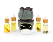 Load image into Gallery viewer, Green and Blue Ceramic Oil Diffuser, Essential Oil Burner For the home or spa