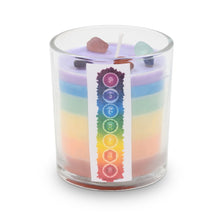 Load image into Gallery viewer, Layered Chakra Candle With infused Healing Stones