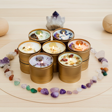 Load image into Gallery viewer, 8 oz Scented Chakra Candles with Gemstones and Herbs
