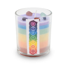 Load image into Gallery viewer, Layered Chakra Candles  With Healing Stones
